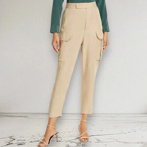 NEW EQUIPMENT FEMME Drop crotch Cargo Pants in Beige Size 8